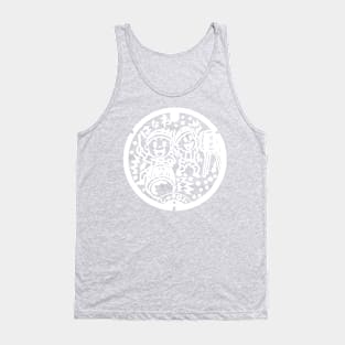 Hanawa drain cover - Japan - white design, back print Tank Top